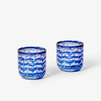 BONNIE AND NEIL WATERCOLOUR BLUE TUMBLERS: 2PC