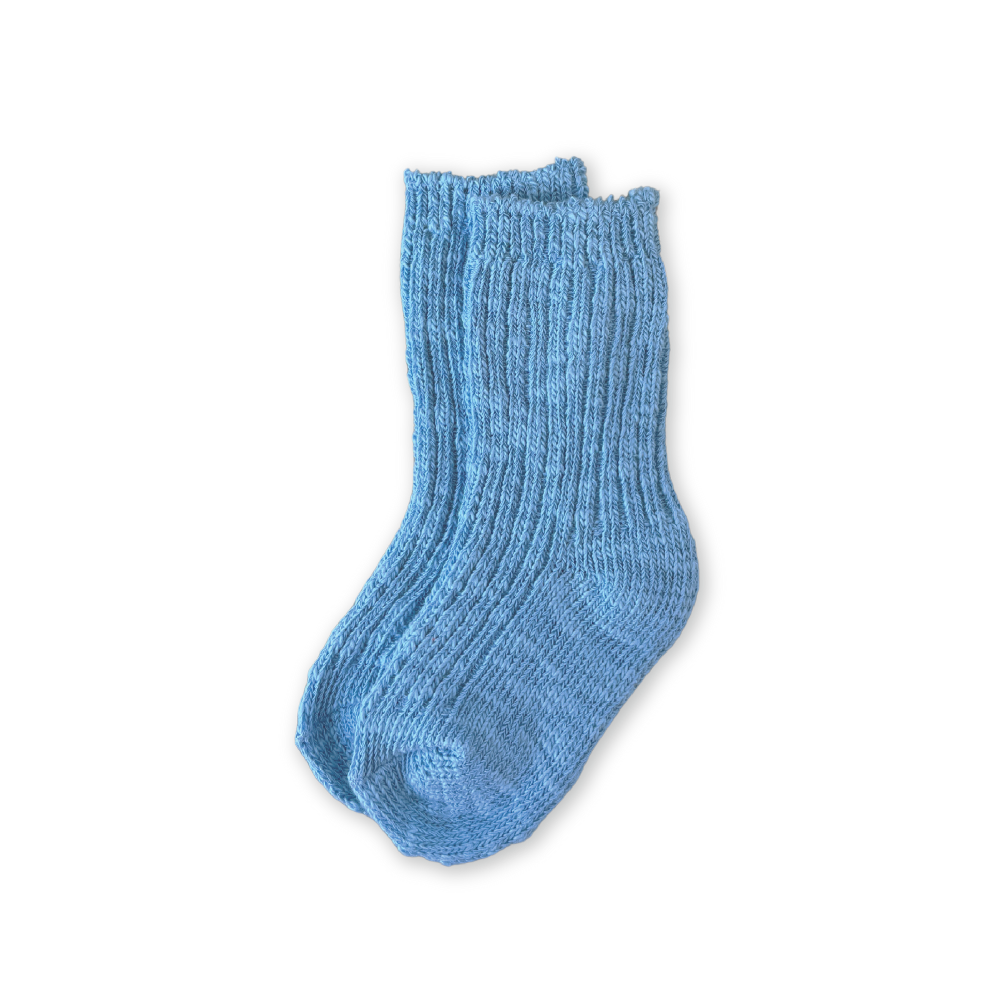 GROWN COTTON SLUB CHUNKY RIB SOCKS: DUCK EGG