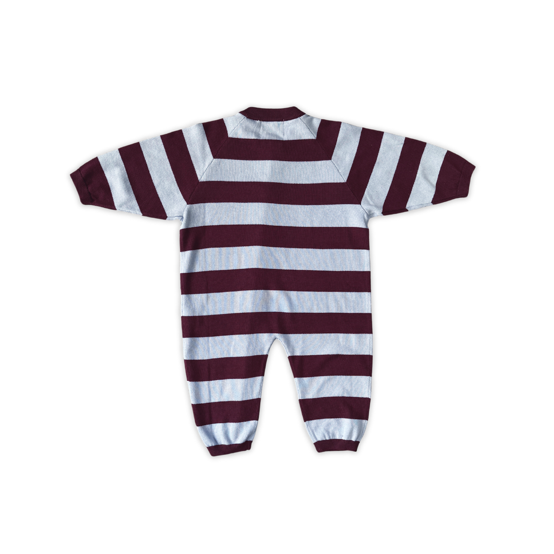 GROWN ORGANIC KNIT ZIP STARSUIT: PLUM &amp; HAZE