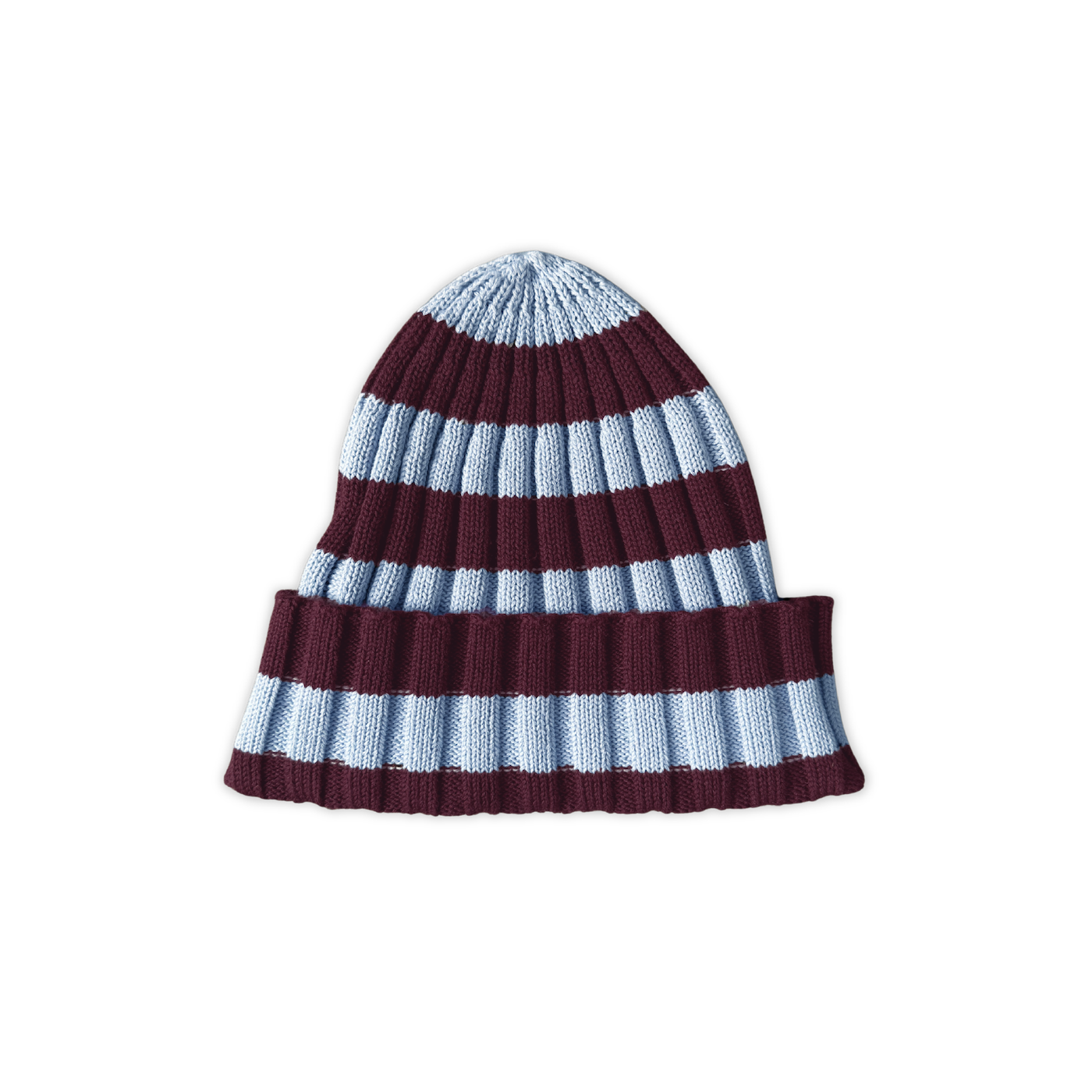 GROWN STRIPED PIXIE KNIT BEANIE: PLUM & HAZE