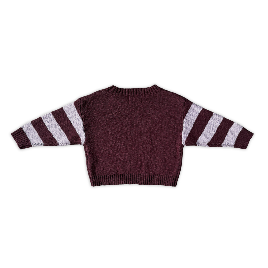 GROWN BLOOM KNIT PULL OVER: PLUM