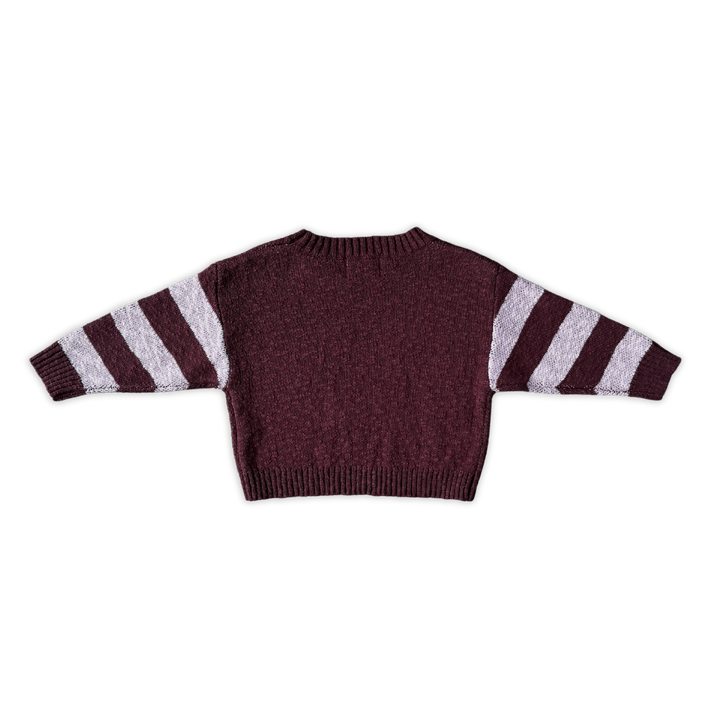 GROWN BLOOM KNIT PULL OVER: PLUM