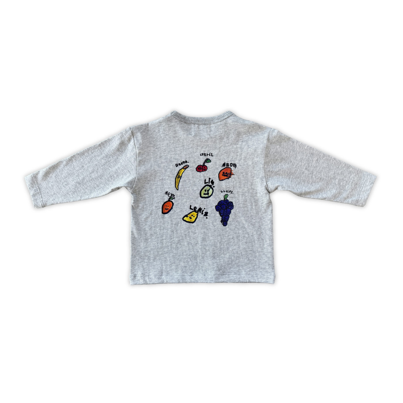 GROWN ORGANIC FRUIT SALAD L/SLEEVE TEE: GREY MARLE