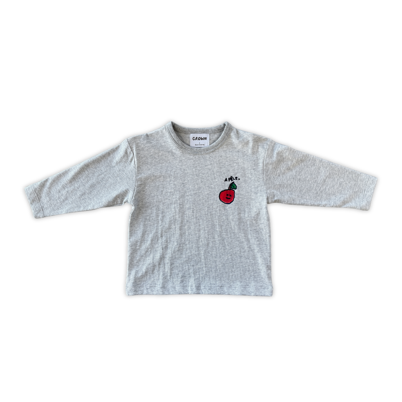 GROWN ORGANIC FRUIT SALAD L/SLEEVE TEE: GREY MARLE