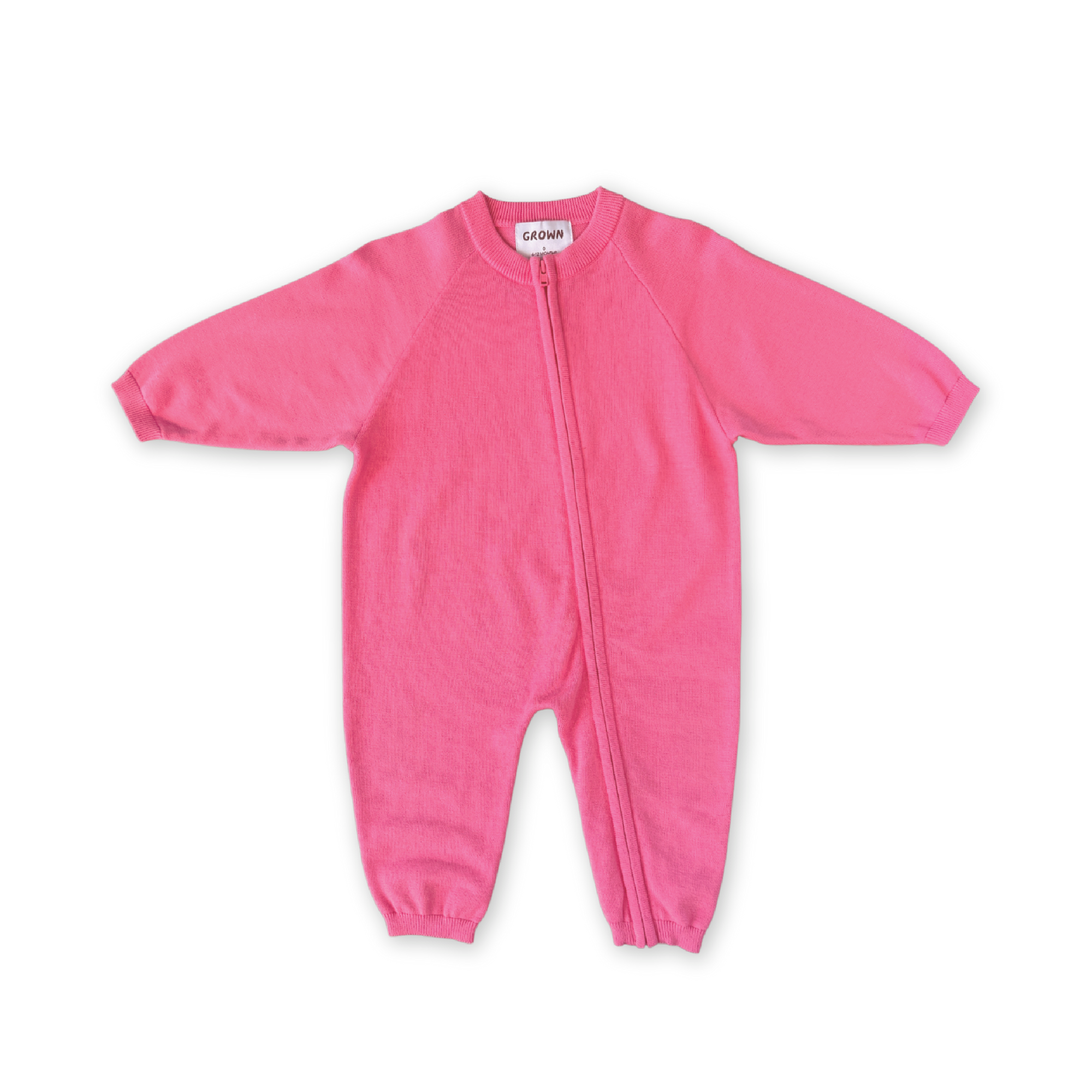 GROWN ORGANIC KNIT ZIPPER STARSUIT: BRIGHT SORBET