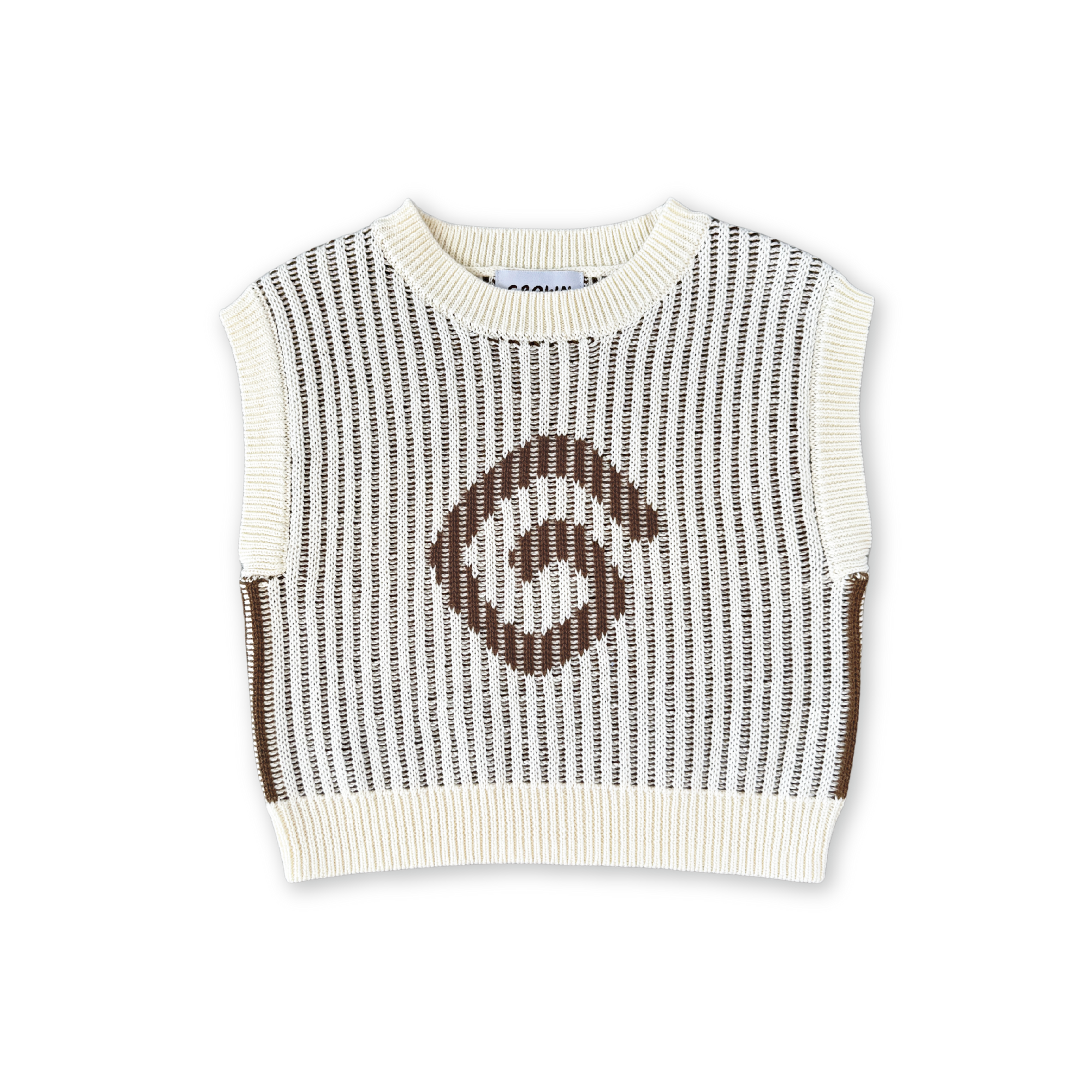 GROWN ORGANIC SWIRL KNIT VEST: MILK
