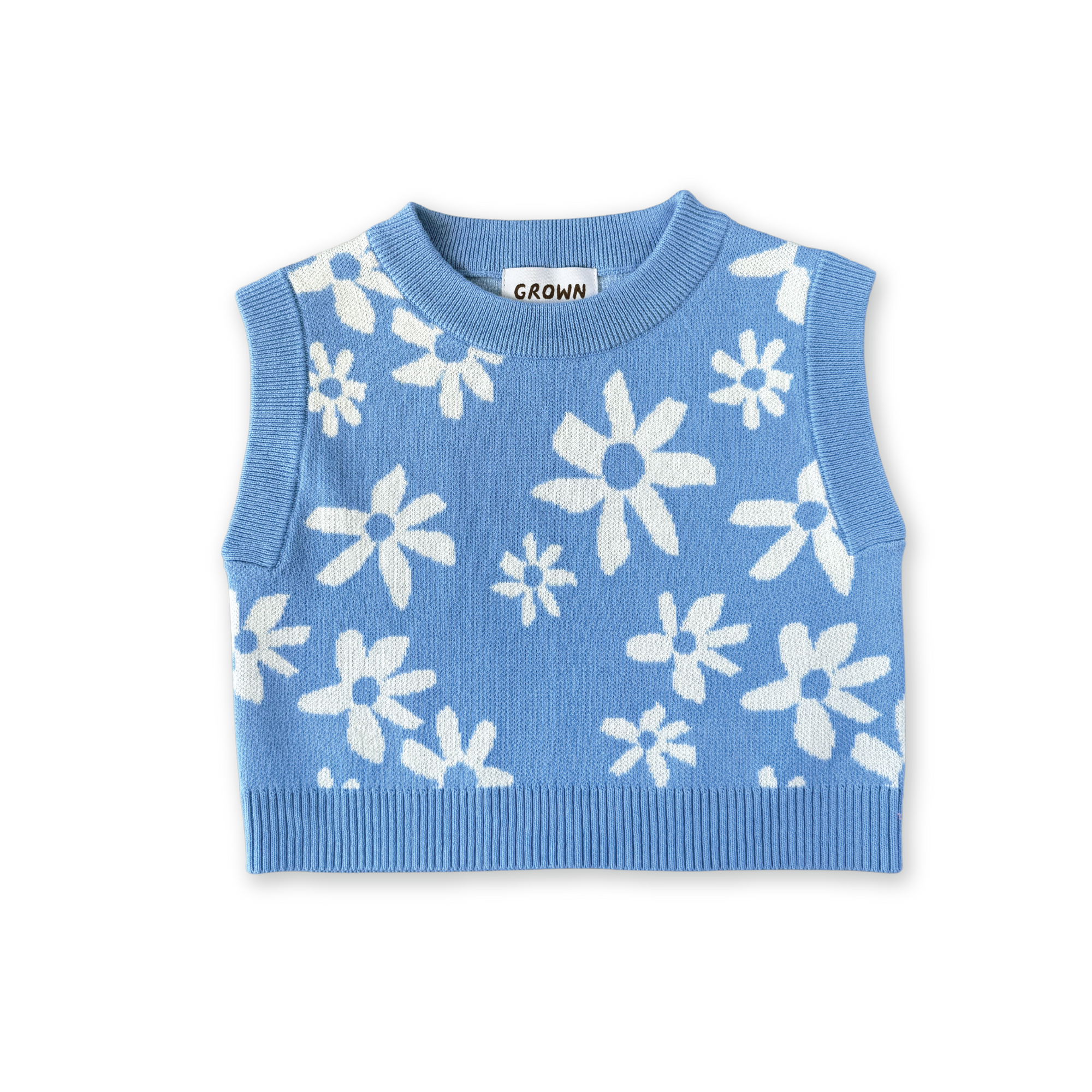 GROWN ORGANIC WILD FLOWER KNIT VEST