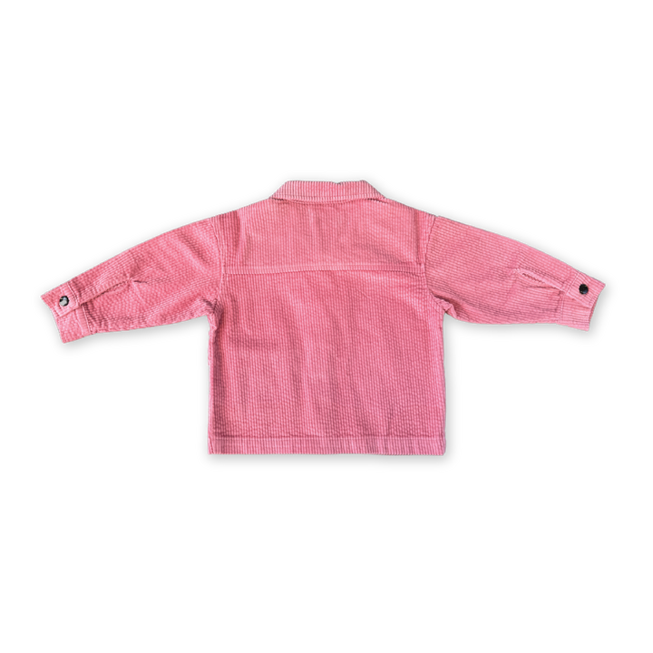 GROWN ORGANIC CORD SHIRT JACKET: SORBET