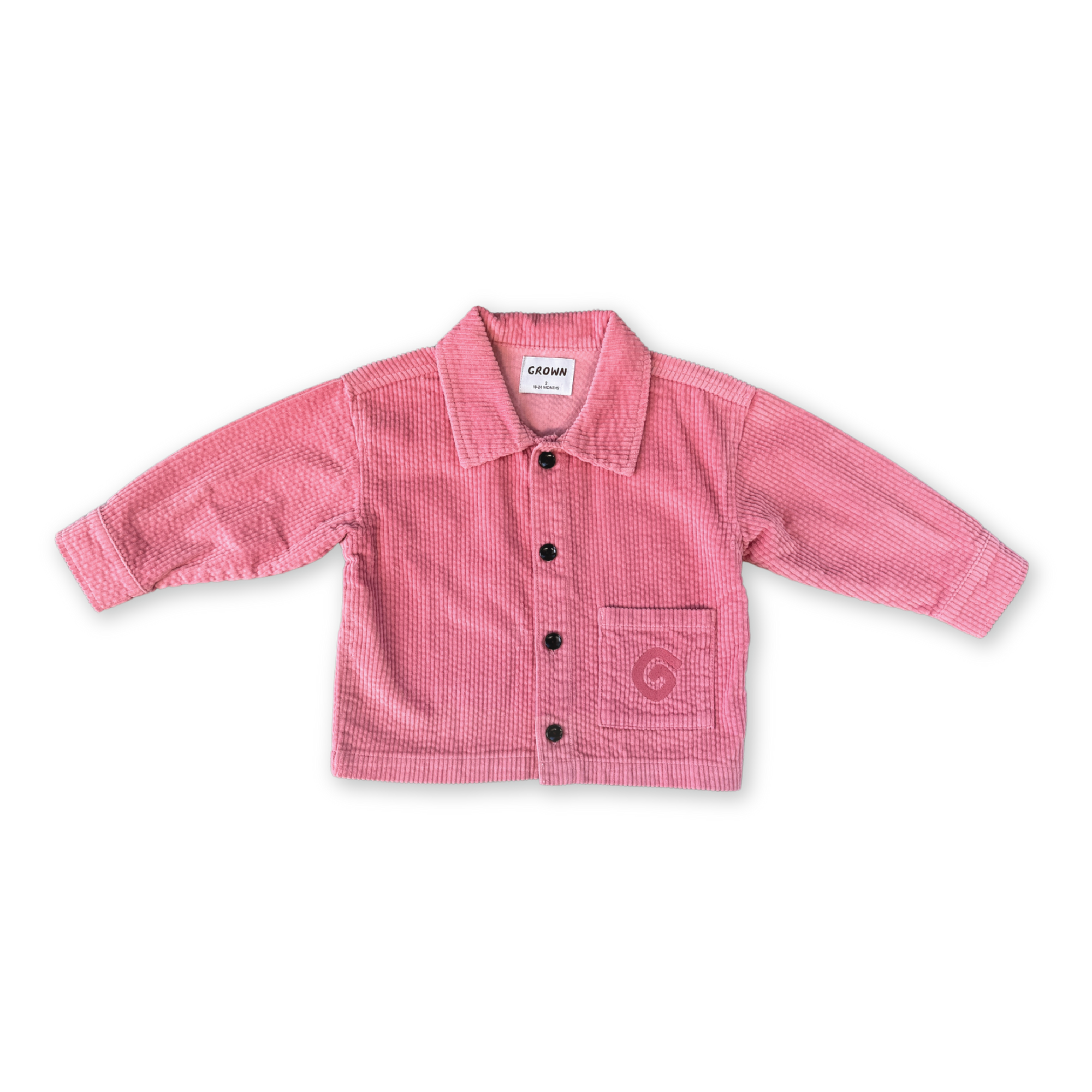 GROWN ORGANIC CORD SHIRT JACKET: SORBET