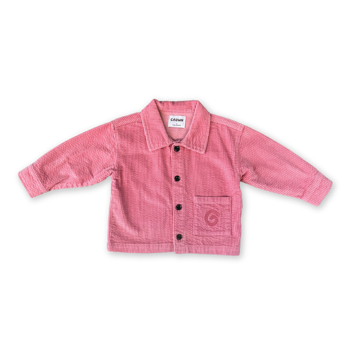 GROWN ORGANIC CORD SHIRT JACKET: SORBET