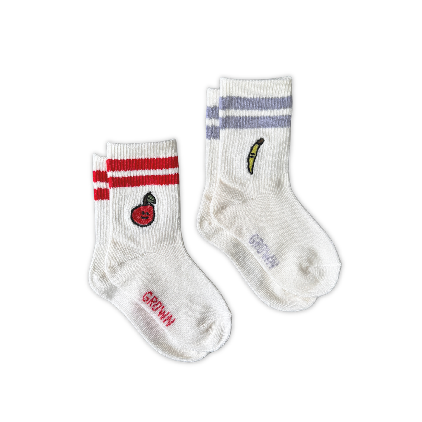 GROWN FRUIT SALAD COTTON SOCKS 2PC: MILK