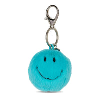 SMILEY KEYCHAIN ECO FUZZY: TEAL