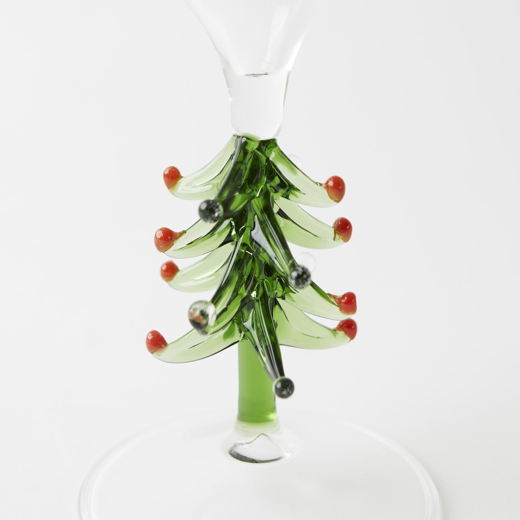 KIP & CO OH CHRISTMAS TREE WINE GLASS: 2PC