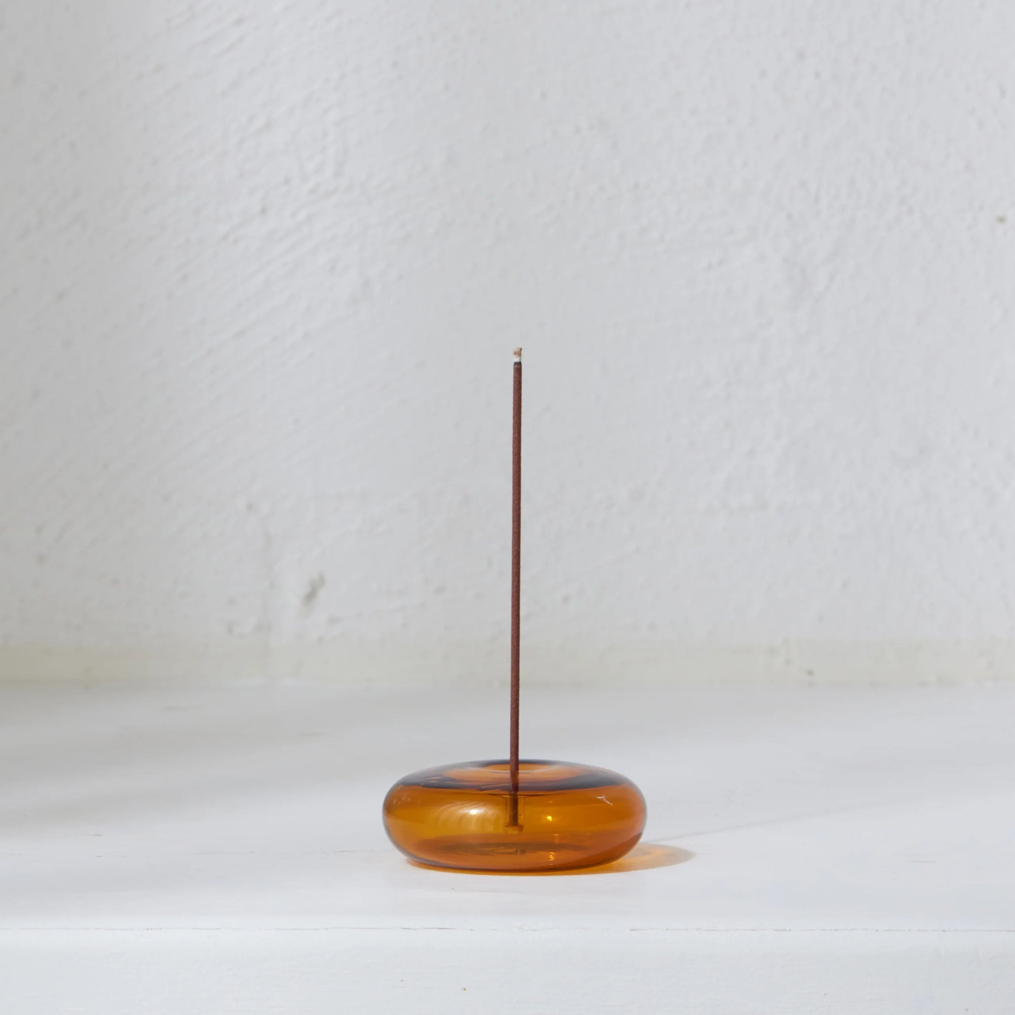 THIS IS INCENSE GLASS VESSEL INCENSE HOLDER: AMBER