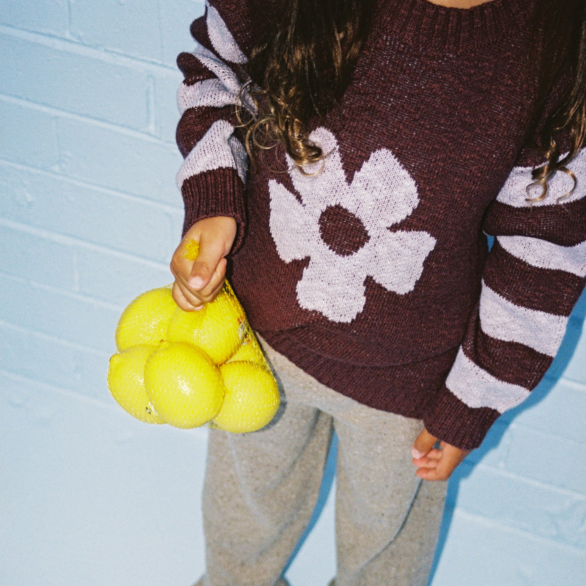 GROWN BLOOM KNIT PULL OVER: PLUM