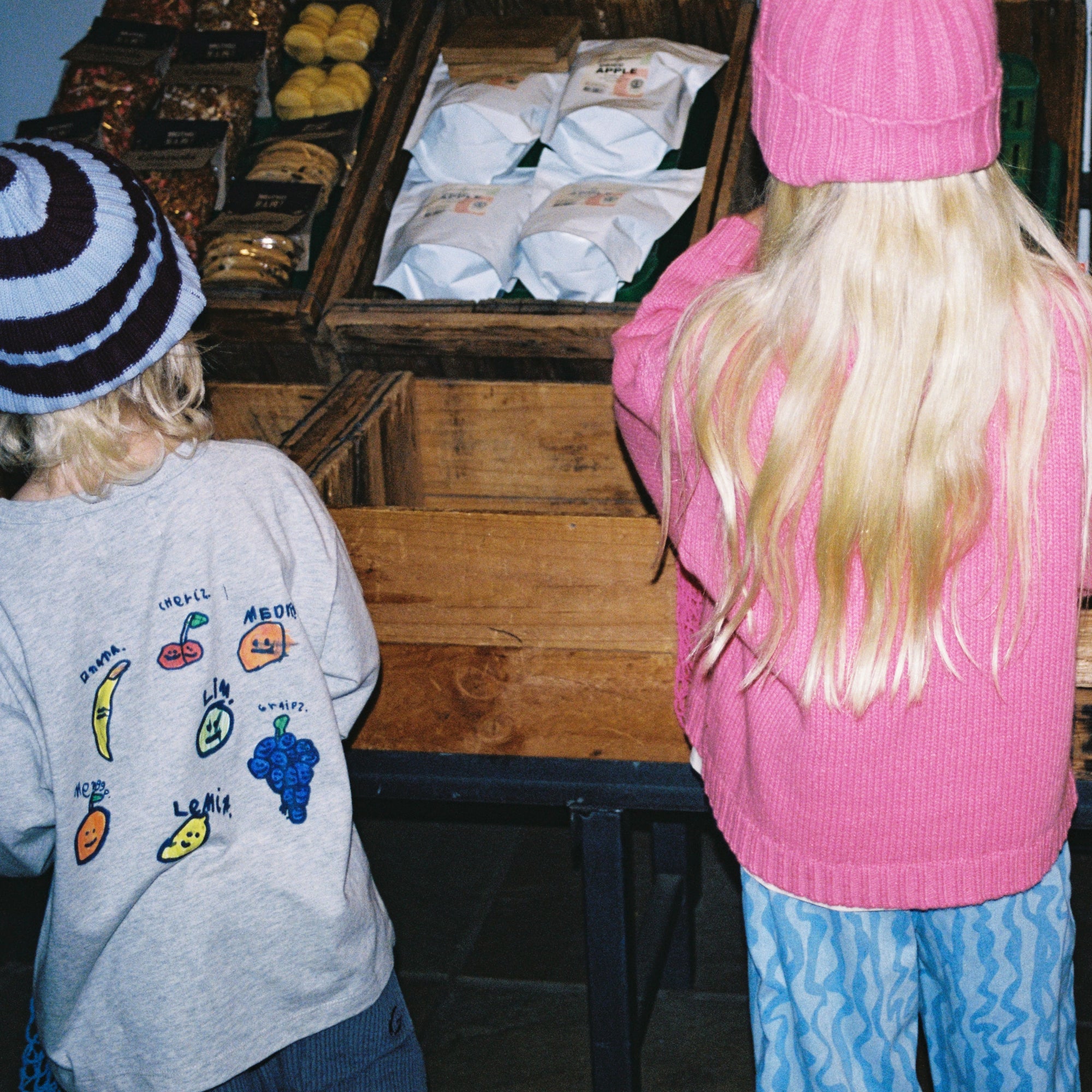 GROWN STRIPED PIXIE KNIT BEANIE: PLUM & HAZE