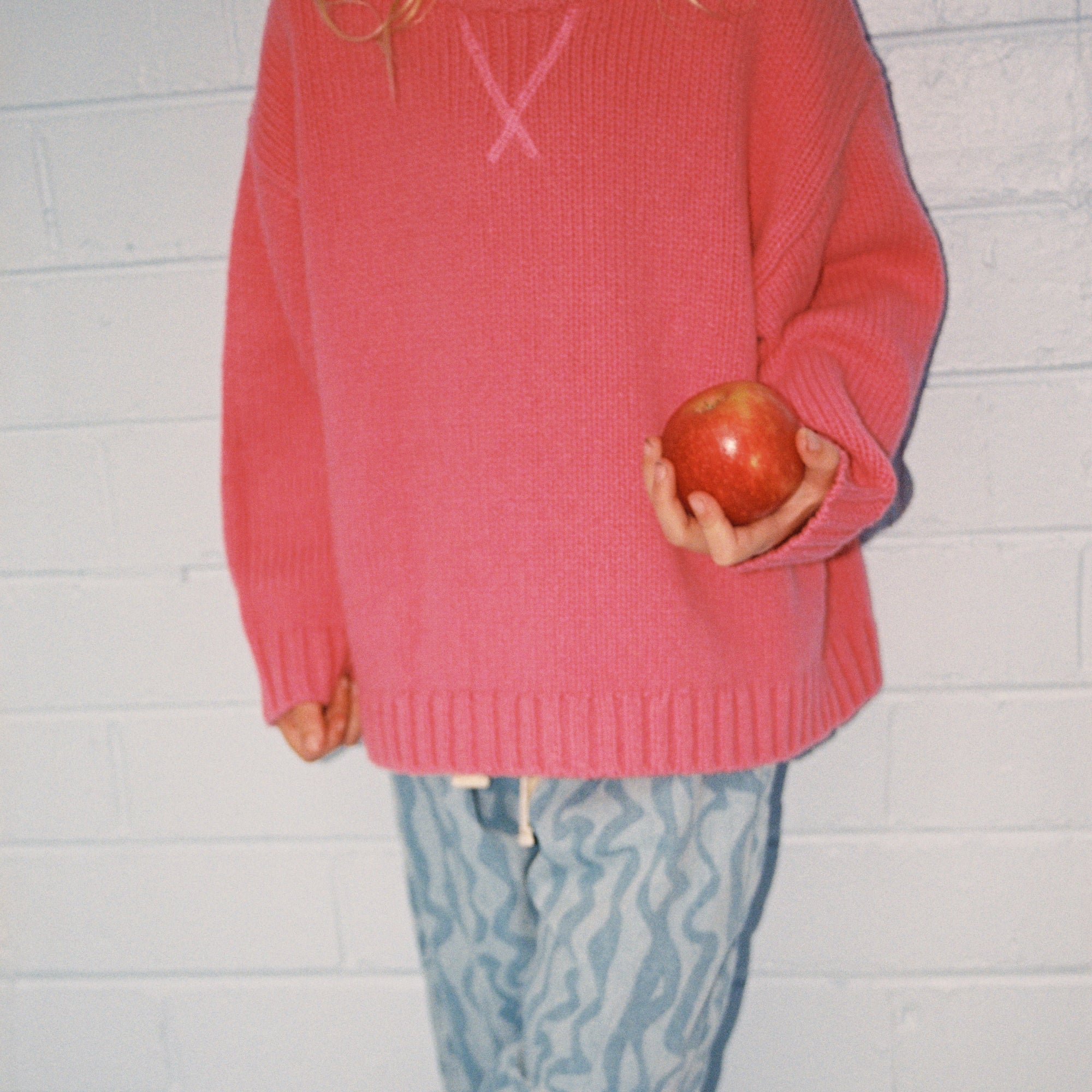 GROWN MERINO BLEND KNIT PULL OVER: RASPBERRY