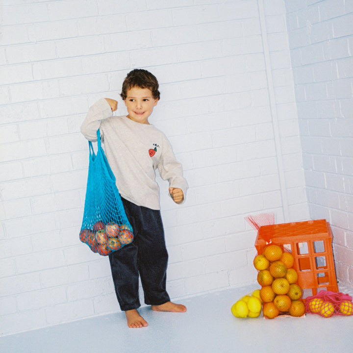 GROWN ORGANIC FRUIT SALAD L/SLEEVE TEE: GREY MARLE