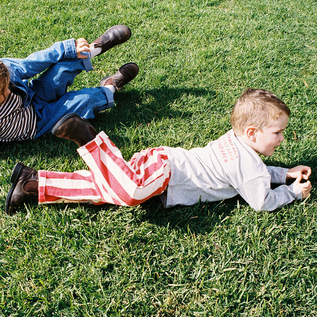 GROWN ORGANIC EVERYDAY STRIPE PANT: SAUCE