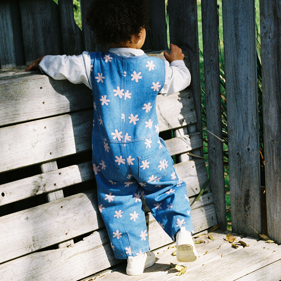 GROWN ORGANIC STARLIGHT EMBROIDERY DENIM JUMPSUIT