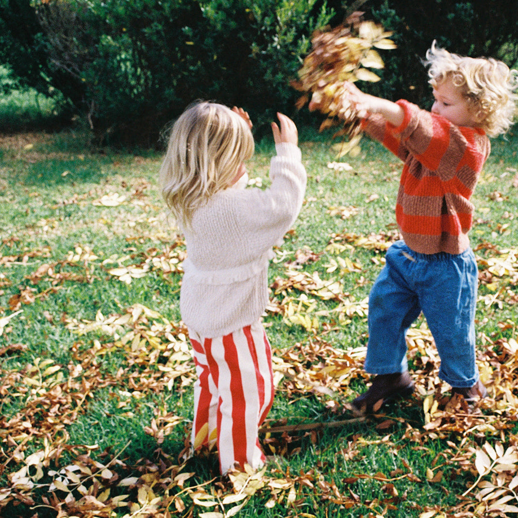 GROWN ORGANIC EVERYDAY STRIPE PANT: SAUCE