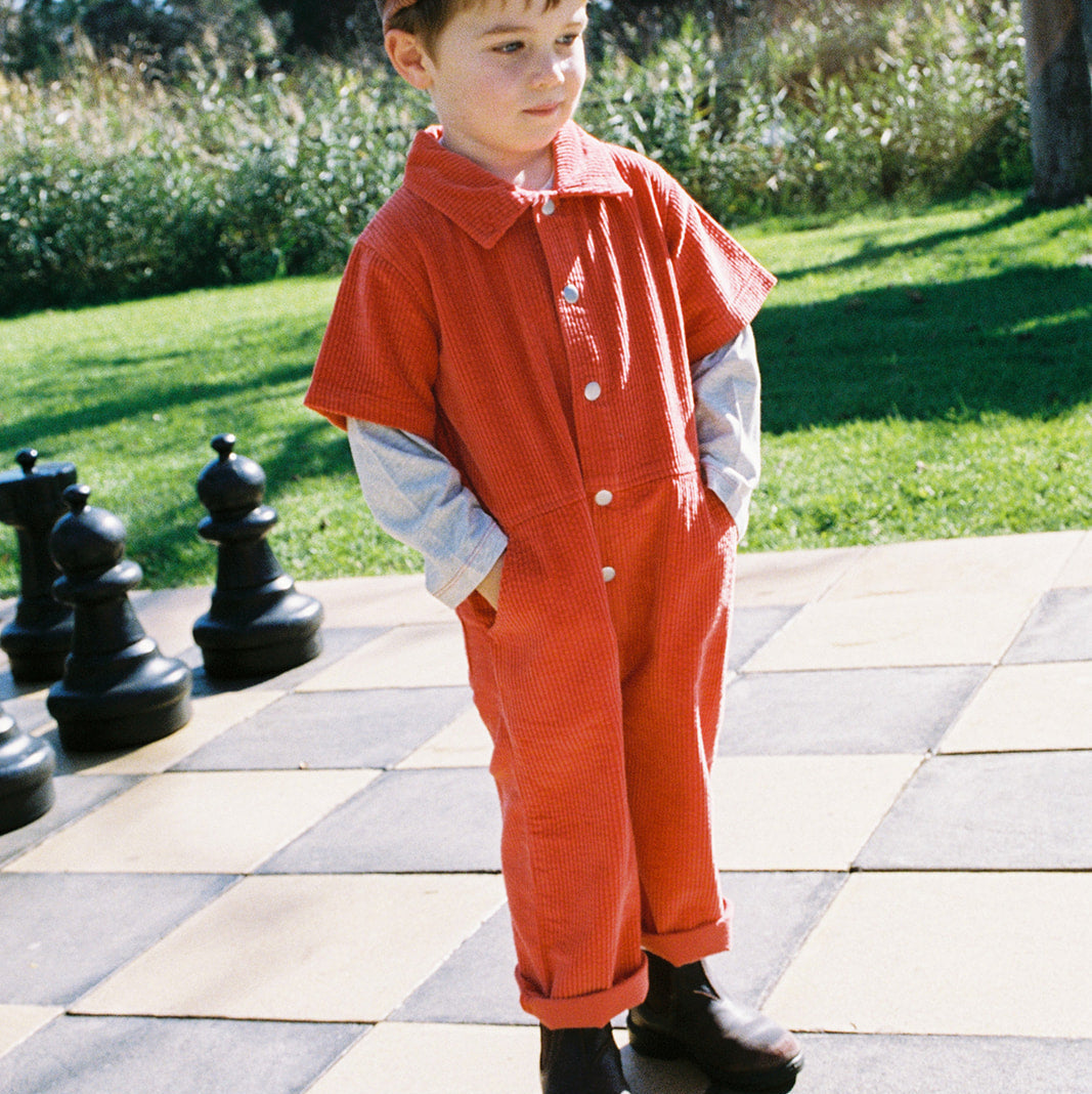 GROWN ORGANIC CORD BOILERSUIT: SAUCE