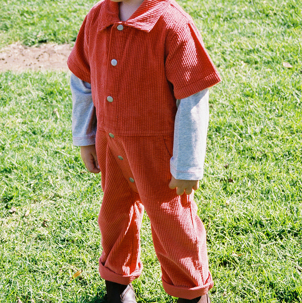 Grown Organic Cord Boilersuit Sauce - kids boilersuit