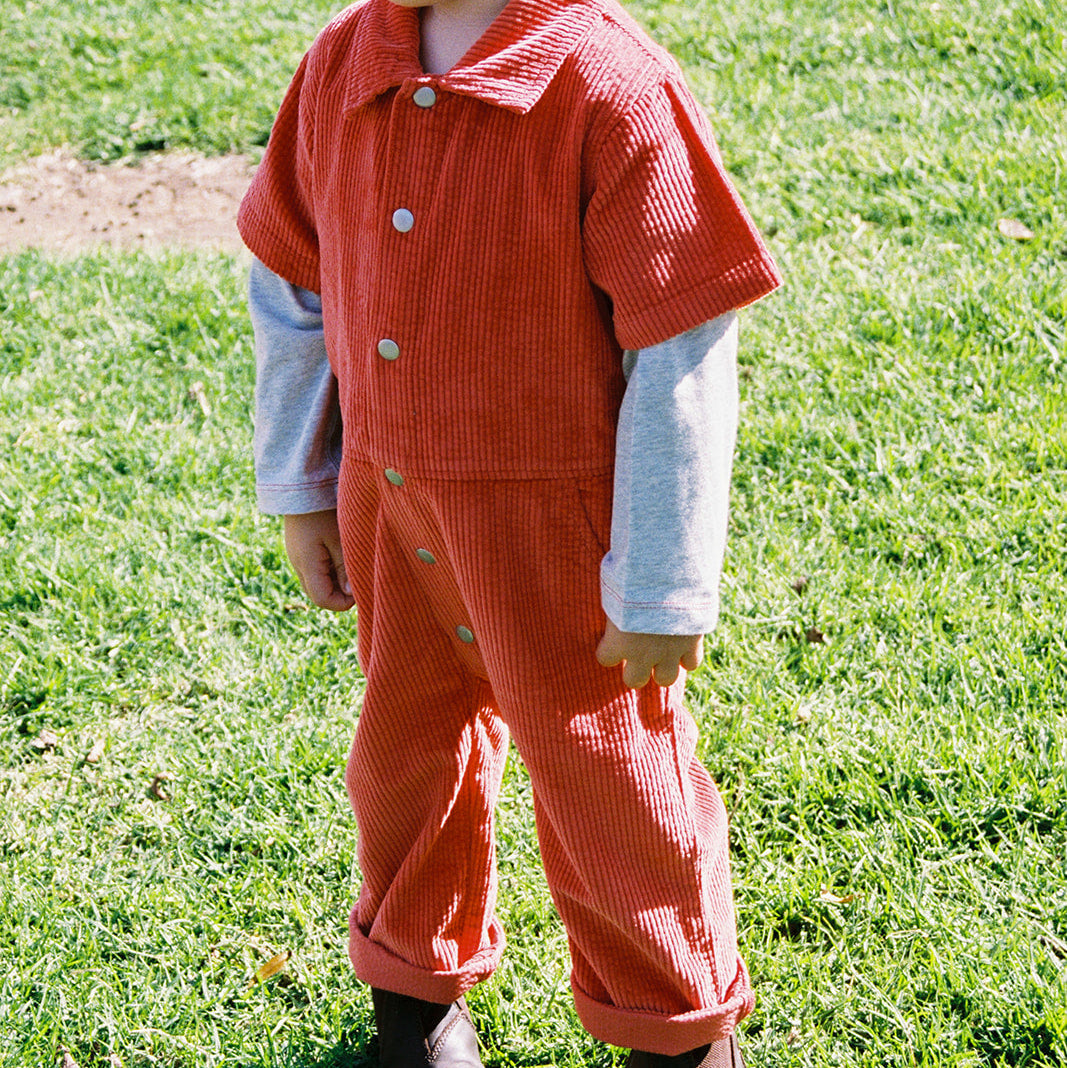 GROWN ORGANIC CORD BOILERSUIT: SAUCE