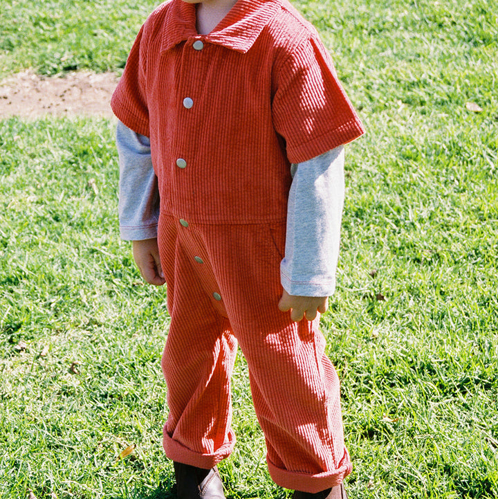 GROWN ORGANIC CORD BOILERSUIT: SAUCE