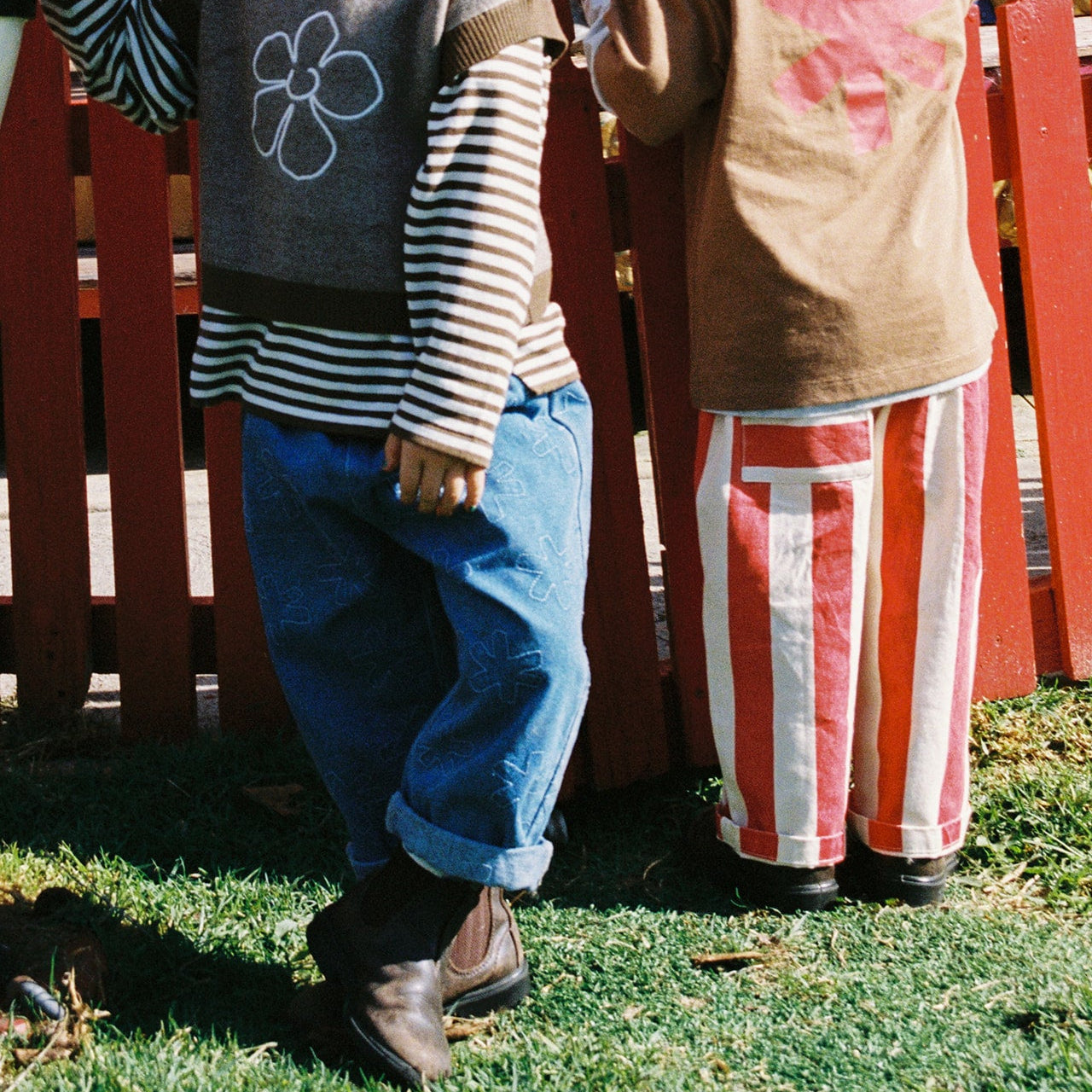 GROWN ORGANIC EVERYDAY STRIPE PANT: SAUCE