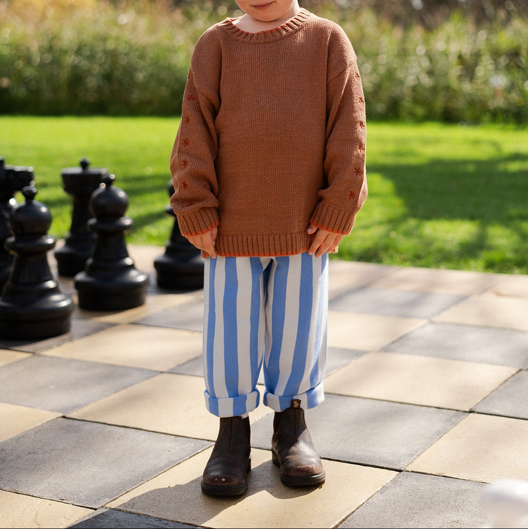 GROWN ORGANIC MILANO KNIT PANT: COBALT ICE