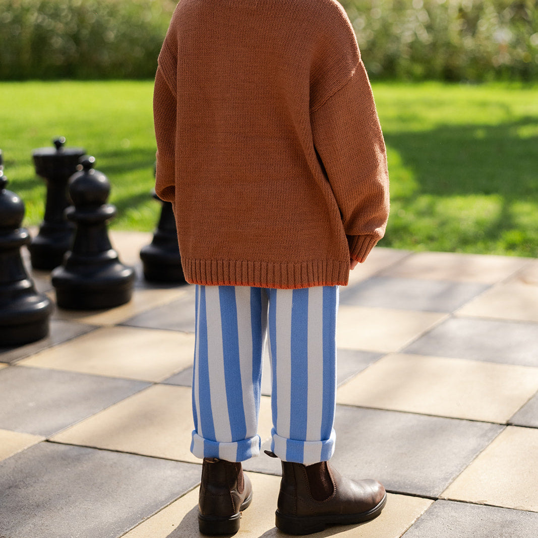 GROWN ORGANIC MILANO KNIT PANT: COBALT ICE