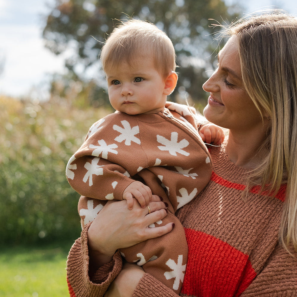 Grown Organic Knit Zip Starsuit Starlight - baby zip suit