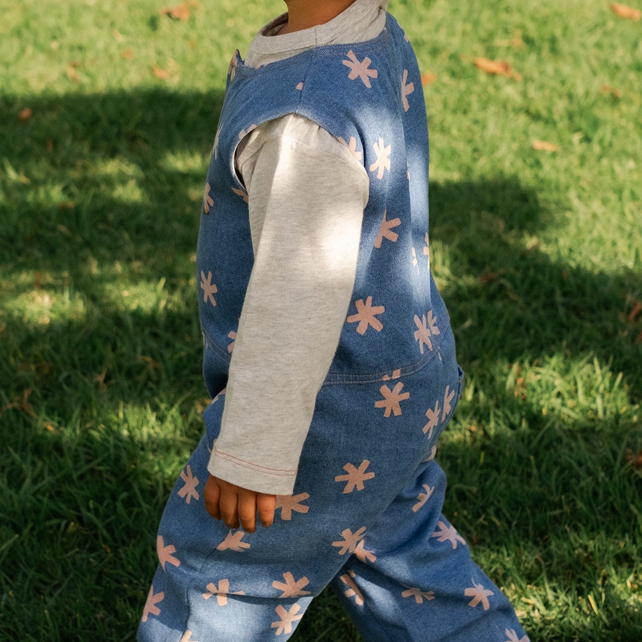 GROWN ORGANIC STARLIGHT EMBROIDERY DENIM JUMPSUIT