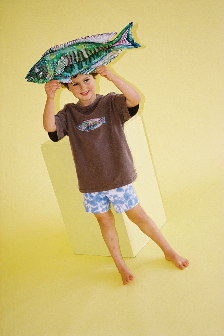 Grown Organic Tie Dye Milano Shorts Pacific styled