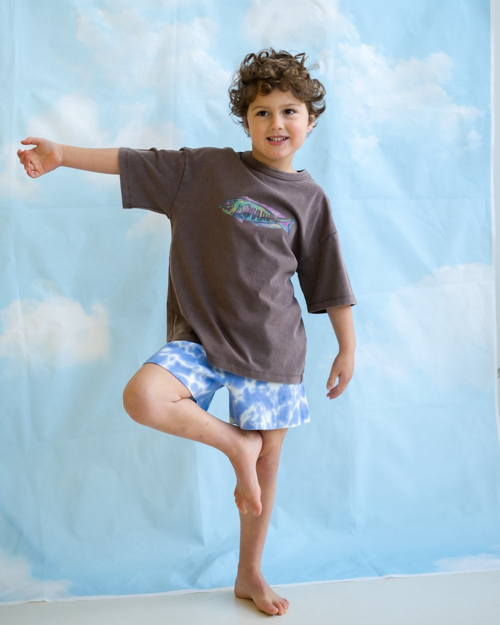 Grown Organic Tie Dye Milano Shorts Pacific styled