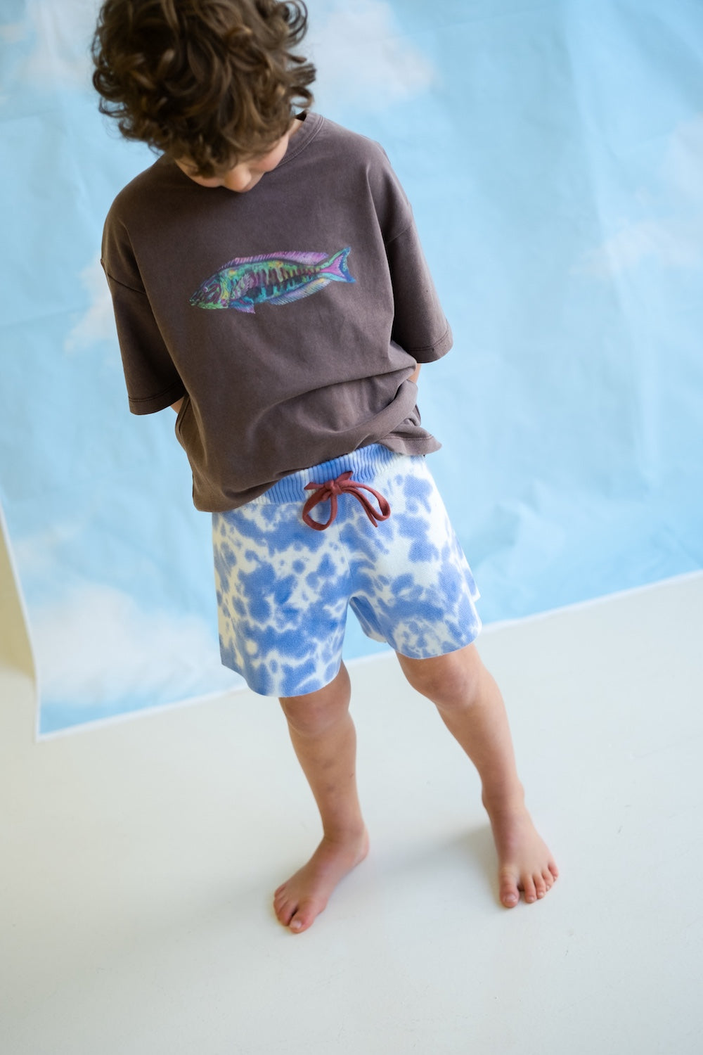 Grown Organic Tie Dye Milano Shorts Pacific styled