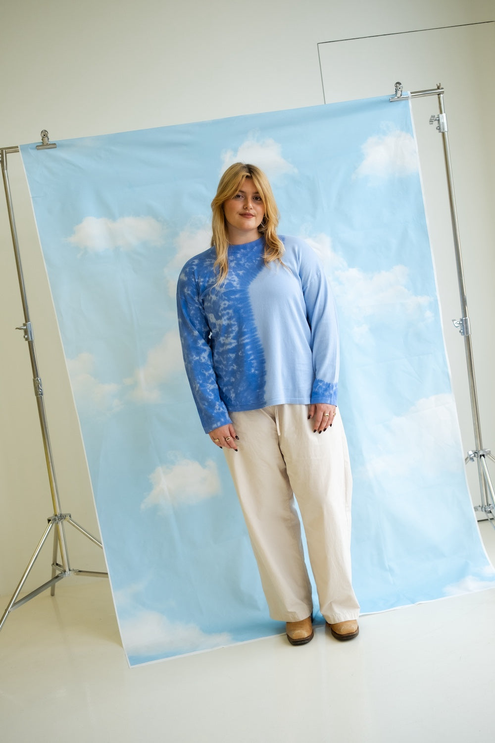 Grown Ladies Organic Knitted Tie Dye LS Tee Pacific styled