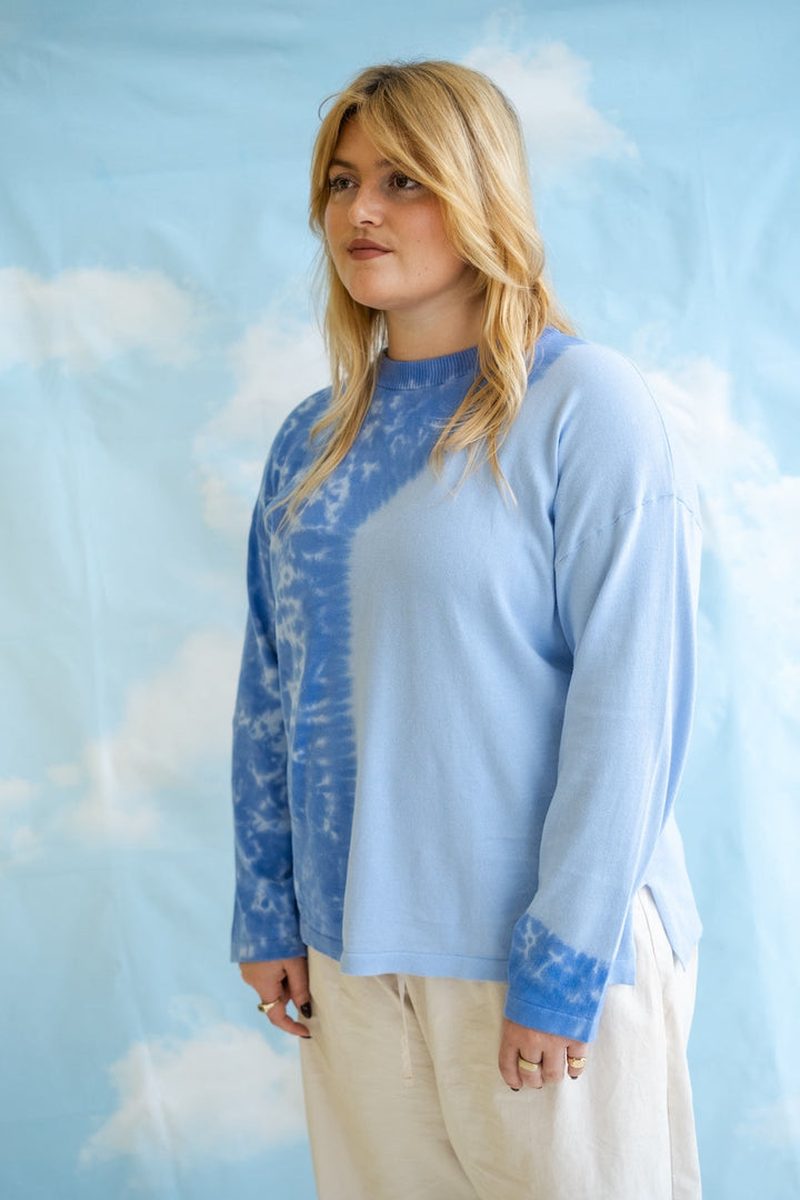 Grown Ladies Organic Knitted Tie Dye LS Tee Pacific styled