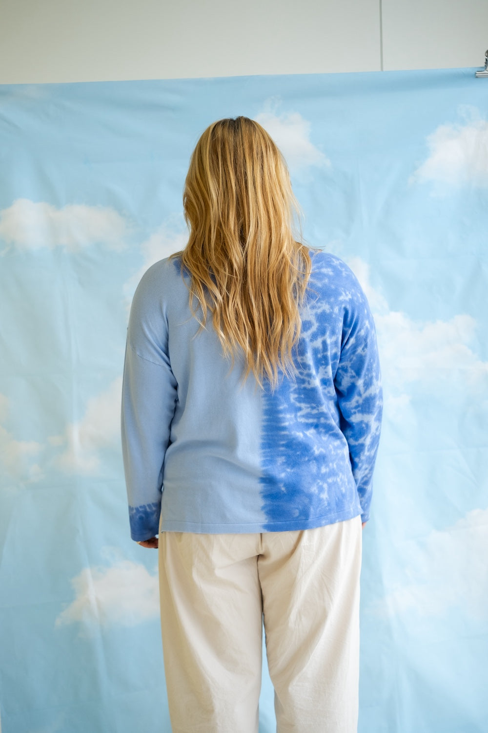 Grown Ladies Organic Knitted Tie Dye LS Tee Pacific styled
