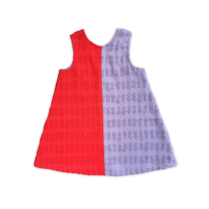 GROWN BUBBLE TERRY TOWELLING DRESS, FIESTA &amp; MAUVE