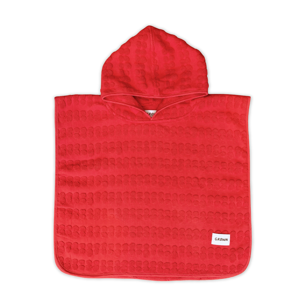 GROWN BUBBLE TERRY TOWELLING PONCHO, FIESTA