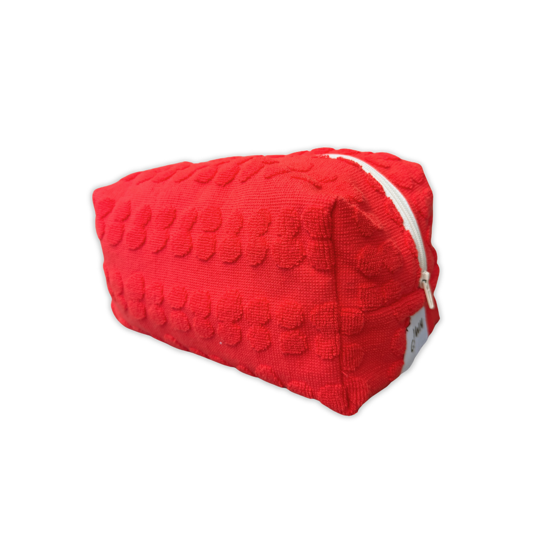 GROWN BUBBLE TERRY TOWELLING POUCH, FIESTA