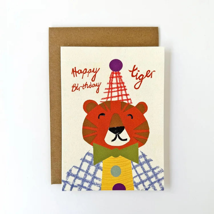 FLORENCE FRY HAPPY BIRTHDAY TIGER COLLAGE CARD