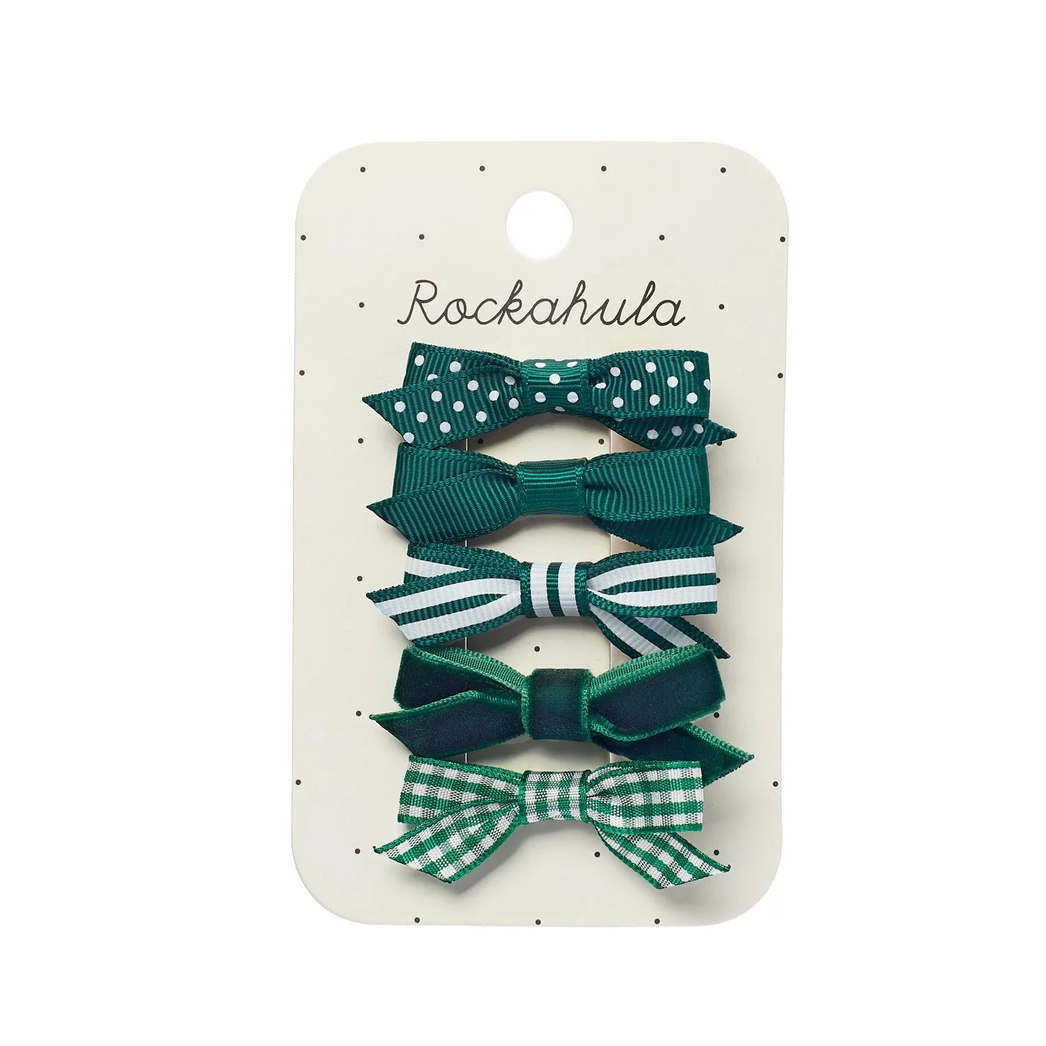 ROCKAHULA KIDS SCHOOL BOW CLIP SET: GREEN