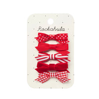 ROCKAHULA KIDS SCHOOL BOW CLIP SET: RED