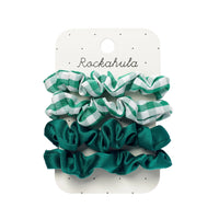 ROCKAHULA KIDS SCHOOL CHECK AND SATIN SCRUNCHIE SET: GREEN