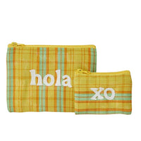 HOLA RECYCLED POUCH 2PC: YELLOW