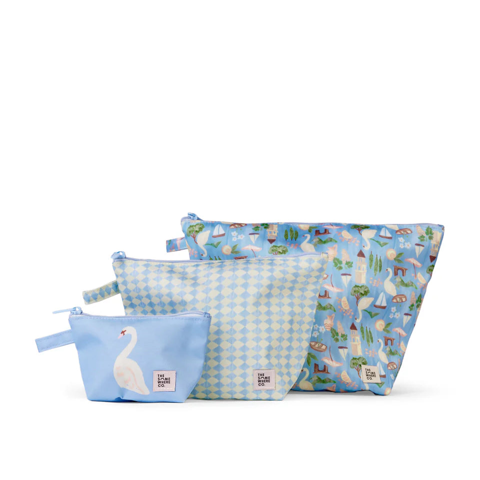 THE SOMEWHERE CO HANDY POUCH TRIO: SWAN LAKE