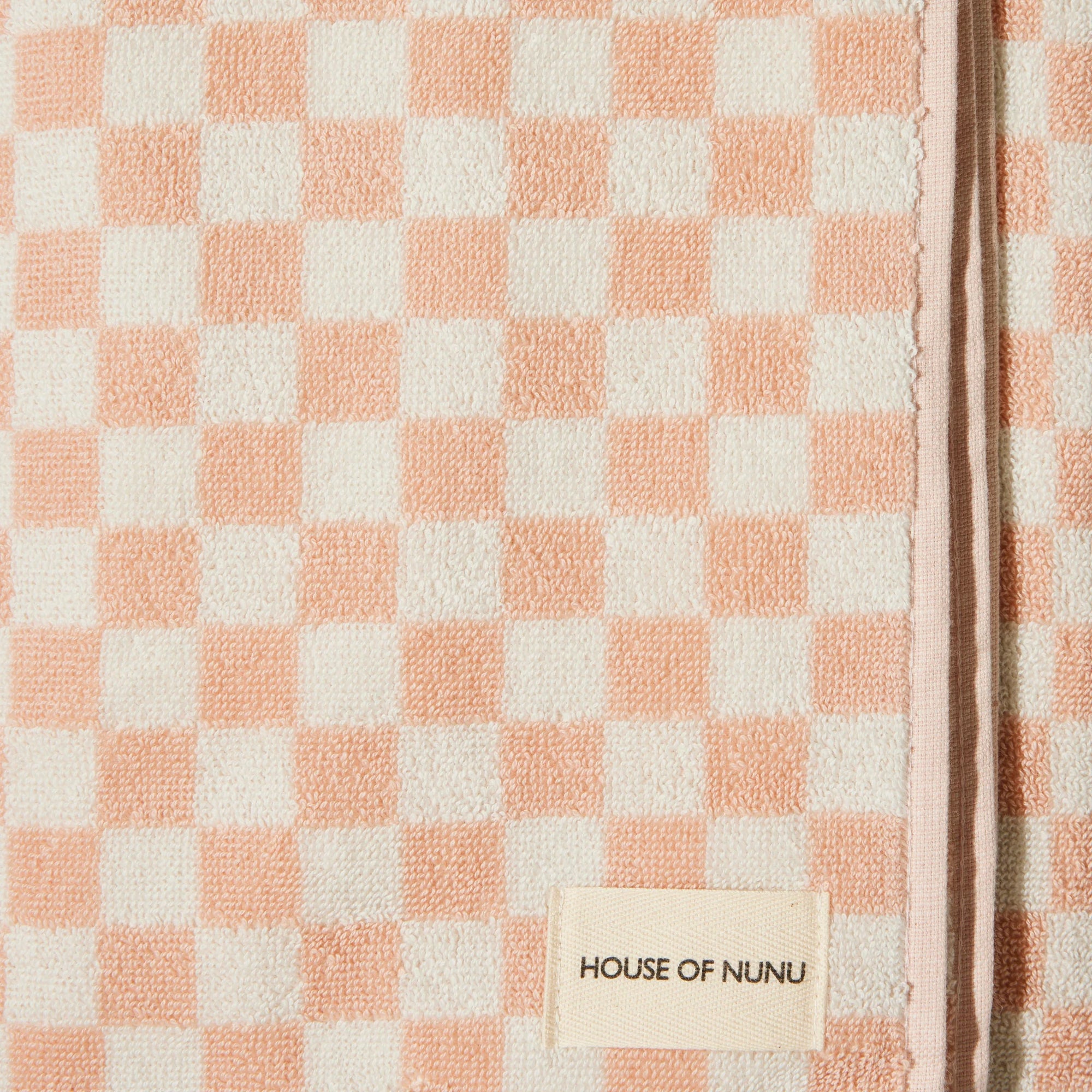 HOUSE OF NUNU BATH TOWEL: PINK CHECK